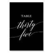 Elegant weiß auf schwarzer Tischnummer 35 (Rückseite)