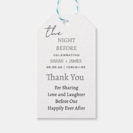 Elegant Weiß die Nacht vor Hochzeit Vielen Dank Geschenkanhänger