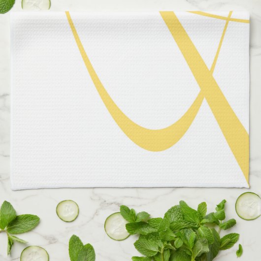 Elegant weiß gelb Italienisch Moderne Geschirrtuch (Gefaltet)
