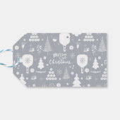 Elegant weiß & grau Frohe Weihnachten Geschenkanhänger (Rückseite Horizontal)