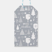 Elegant weiß & grau Frohe Weihnachten horizontal Geschenkanhänger (Rückseite)