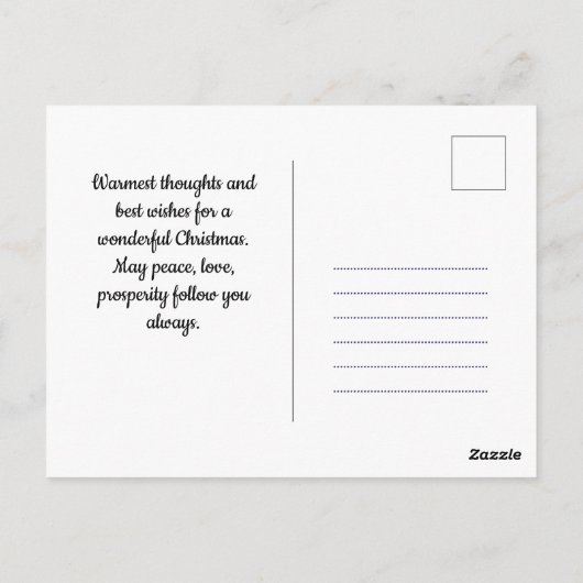 Elegant weiß & grau Frohe Weihnachten Postkarte (Rückseite)