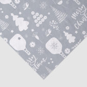 Elegant weiß & grau Frohe Weihnachten Seidenpapier (Detail)