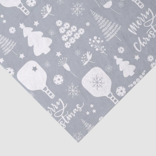 Elegant weiß & grau Frohe Weihnachten Seidenpapier (Detail)