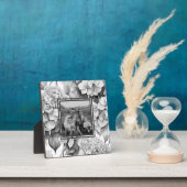 Elegant, weiß, grau, schwarz, blumenfarben fotoplatte (InSitu)