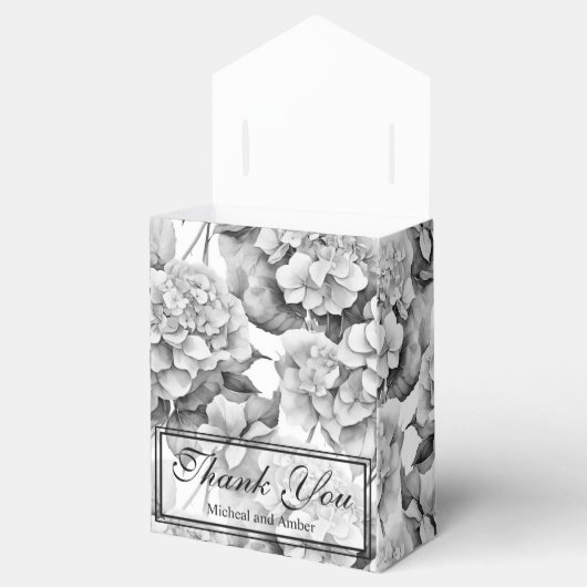 Elegant, weiß, grau, schwarz, blumenfarben geschenkschachtel (Geöffnet)