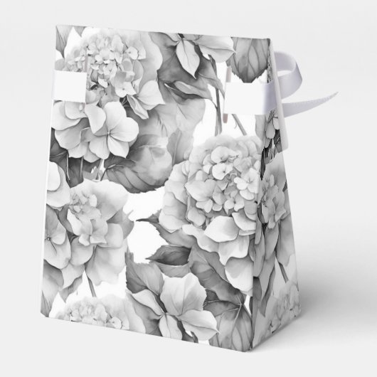 Elegant, weiß, grau, schwarz, blumenfarben geschenkschachtel (Rückseite)