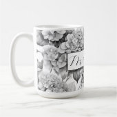 Elegant, weiß, grau, schwarz, blumenfarben kaffeetasse (Links)