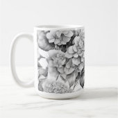 Elegant, weiß, grau, schwarz, blumenfarben kaffeetasse (Links)