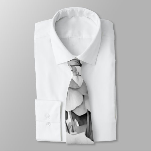 Elegant, weiß, grau, schwarz, blumenfarben krawatte (Gebunden)