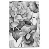 Elegant, weiß, grau, schwarz, blumenfarben mittlere geschenktüte (Vorderseite)