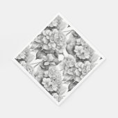 Elegant, weiß, grau, schwarz, blumenfarben serviette (Ecke)