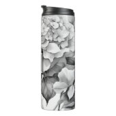 Elegant, weiß, grau, schwarz, blumenfarben thermosbecher (Nach rechts gedreht)
