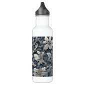 Elegant, weiß, grau und blumenreich edelstahlflasche (Links)