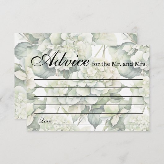 Elegant weiß grüne Aquarellberater Mr. and Mrs. Mitteilungskarte (Vorne/Hinten)