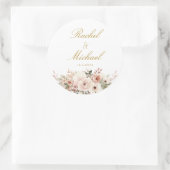 Elegant, weiß, pastellfarben, Blume Runder Aufkleber (Tasche)