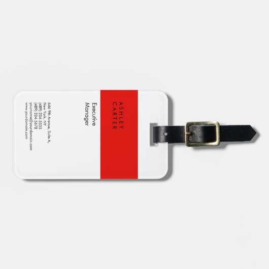 Elegant weiß schlicht minimalistisch modern gepäckanhänger (Vorderseite horizontal)