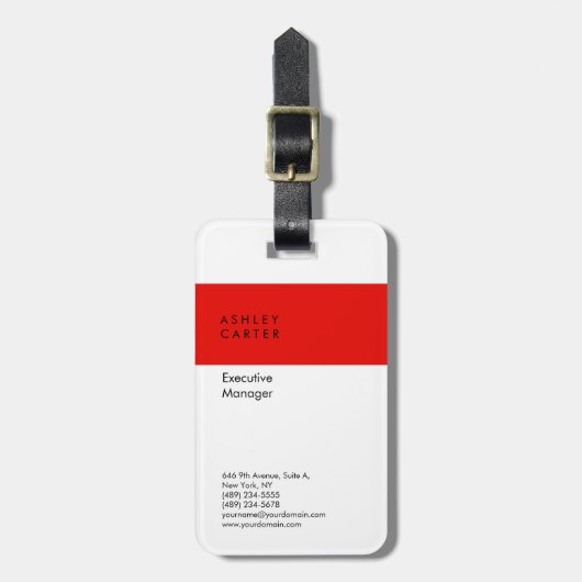 Elegant weiß schlicht minimalistisch modern gepäckanhänger (Vorderseite vertikal)