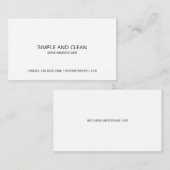 elegant weiß schlicht / sauber beruflich visitenkarte (Vorne/Hinten)