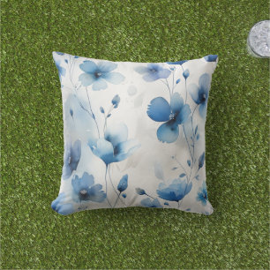Elegant-weiß-silberfarbene Aquarelltöne Kissen