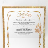 Elegant weiß und gold florale Hochzeit Tri-Fol Tri Dreifach Gefaltete Einladung (Innen Erste Seite)