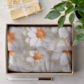 Elegant, weiß und orange, floriert, texturiert seidenpapier (Geschenk)