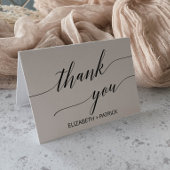 Elegant Weiß und Schwarz Kalligraphie Danke Karte