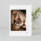 Elegant weiß und silber folien feiertagskarte (Stehend vorne)