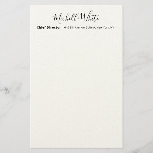 Elegant weißes modernes Profildesign Briefpapier (Vorderseite)