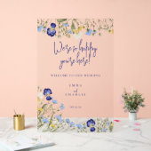 Elegant Welcome Boho Wildblumen Hochzeit Acrylschild (Hochzeit)