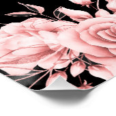 Elegant WELCOME Rose Gold Sweet 16 Floral Black Poster (Ecke)