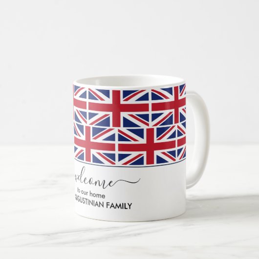 Elegant Welcome UNION JACK British FLAG Kaffeetasse (VorderseiteRechts)