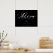 Elegant Welcome White Calligraphy | Chic Wedding Poster (Küche)