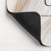 Elegant, Wellen, Monogramm Mousepad (Ecke)