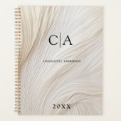 Elegant, Wellen, Monogramm-Planer Planer (Vorderseite)