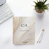 Elegant, Wellen, Monogramm-Planer Planer