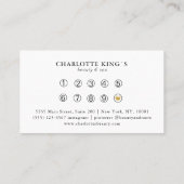 Elegant, Wellen, Salon, Loyalität Visitenkarte (Rückseite)