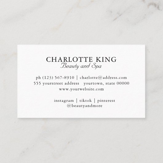 Elegant, Wellen, Salon, Loyalität Visitenkarte (Rückseite)