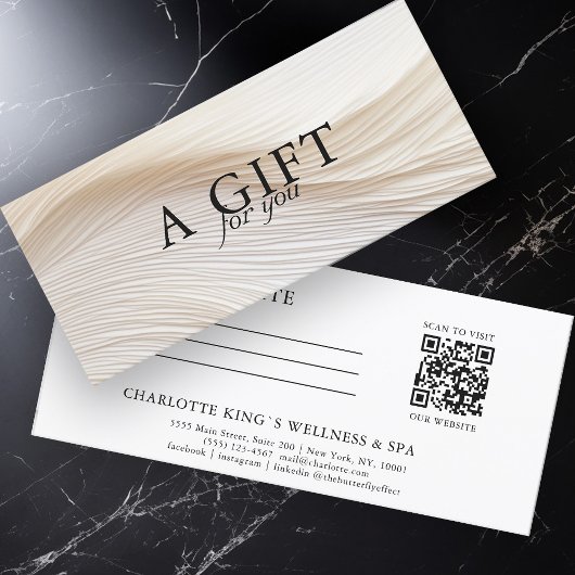 Elegant, Wellen, Salon, QR-Code, Geschenkgutschein