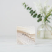 Elegant, Wellen, Salon, QR-Code Quadratische Visitenkarte (Stehend Vorderseite)