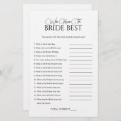 Elegant wer das Bride Brautparty Game kennt (Vorne/Hinten)