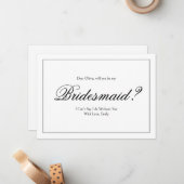 Elegant Werden Sie mein Bridesmaid-Vorschlag? Mitteilungskarte (Vorderseite/Rückseite Beispiel)