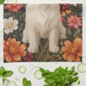 Elegant West Highland Terrier Colorful Floral Geschirrtuch (Gefaltet)