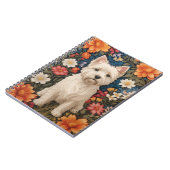 Elegant West Highland Terrier Colorful Floral Notizblock (Linke Seite)