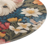 Elegant West Highland Terrier Colorful Floral Schneidebrett (Ecke)