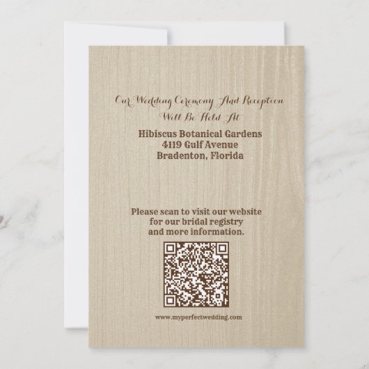 Elegant Western Boho Wedding Einladung (Rückseite)