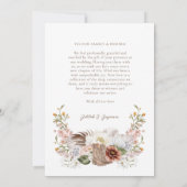 Elegant Western Cowboy Floral Crest Script Dankeskarte (Rückseite)