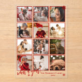 Elegant What A Year 12 Photo Snowflakes Acryleinladungen (Vorderseite)