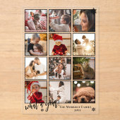 Elegant What A Year 12 Photo Snowflakes Acryleinladungen (Vorderseite)