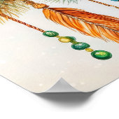 Elegant Whimsical Boho Weihnachtskranz Poster (Ecke)